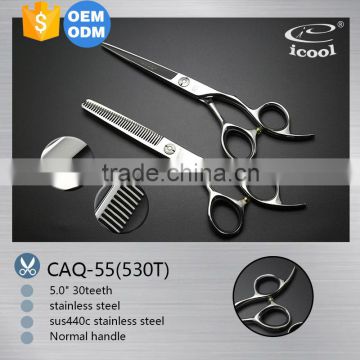 ICOOL CAQ-55(530T) hiqh quality normal handle hairdressing scissors set