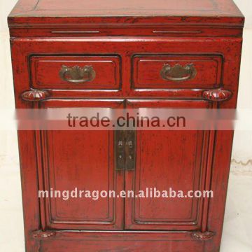 Chinese Antique Red Two Door Two Drawer Cabinet 67*40*85cm