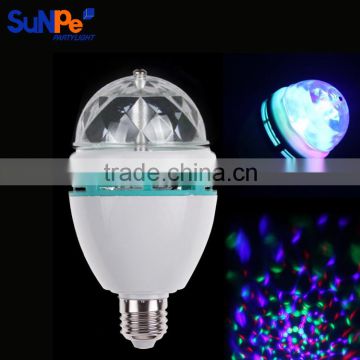 2016 Hot Sale Low Price RGB Full Color Rotating Led Bulb Lamp for Party