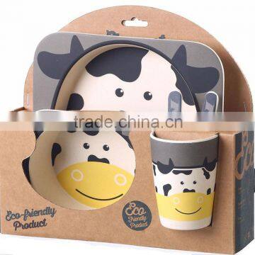 Hot sales Eco-friendly kids dinnerware set-Cow design