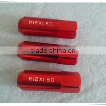 Aluminum 60mm open end lug nuts Red Colors M12X1.5