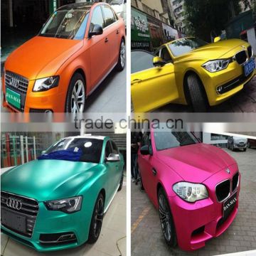 High quality pvc self-adhesive colorful car chrome matte metallic wrap