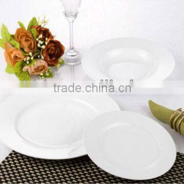 plain white 18pcs round dinnerware set