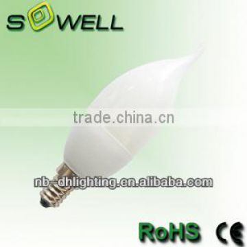 energy saving bulb C35T 5W/7W,41*133mm,Ivory-white, pbt plastic,E14/E27 CE GS EMC ROHS