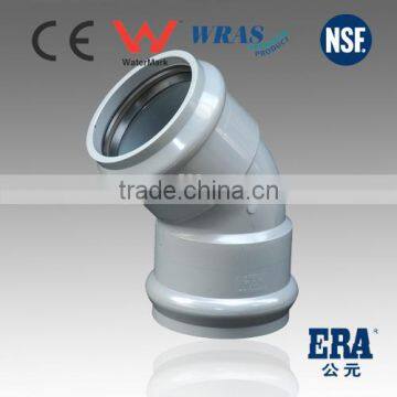 ERA pvc rubber ring fittings 45degree elbow with rubber