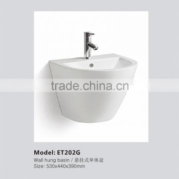 Wall Hung Ceramic Bathroom White Wash Basin ET202G