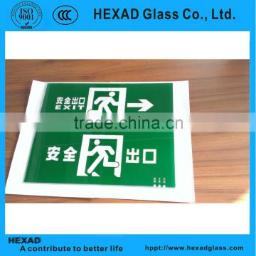 HEXAD Silk Print Glass Warning Sign Board Customized Available