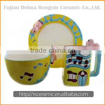 High quality low price ceramic dinnerware handpainted stoneware dinnerware