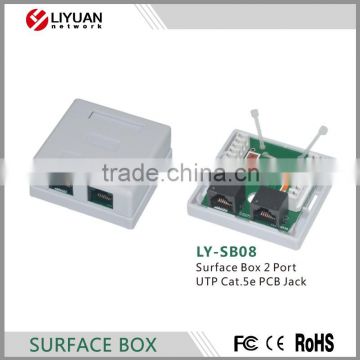 LY-SB08 Surface Mount Rj45 Box of UTP Cat.5e PCB Jack