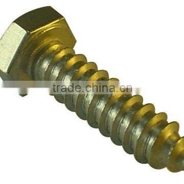 Brass hex head wood screw