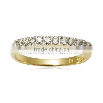 diamond half band, womens gold ring