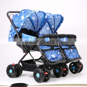 Flexible Front Wheels Twins Baby Stroller