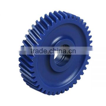 Durable plastic helical gear with hobbing service