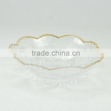 plastic transparent bowl with gold edge