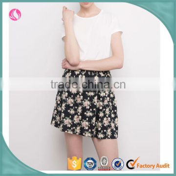 latest fancy girl sexy floral print pattern mini skirts top designs