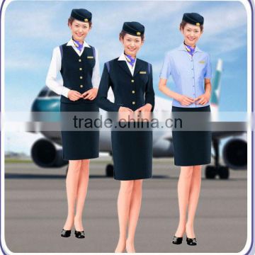 Elegant skirt suit flight attendant uniform, fashion skirt airline stewardess uniform,hot tailored all colors Stewardess uniform