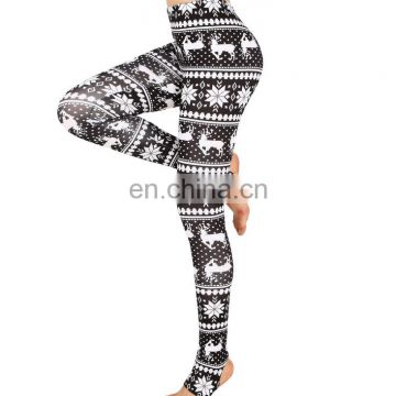 Hot sale fashion custom made colorful printed sports yoga Christmas legging
