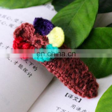 Crochet Flower Hair Snap Clip Hair Pin For Baby Kids Festival Fashion