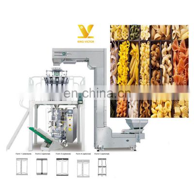 Automatic Short Cut Pasta/oat Meal / Puffed Food Packing Machine Back Sealing,gusset Bag MULTIHEADS WEIGHER 500-800ml 1000kg