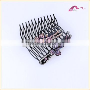 China Factory Price Girls Fashion Women Metal Crystal Flower Hair combS Headwear Accessory