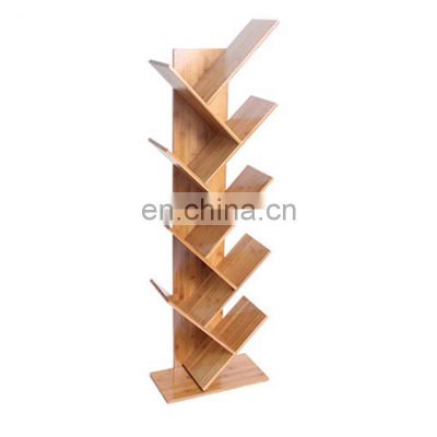 Wholesale Small Wine Storage Bamboo Wine Rack/  Newest Tree Shaped Modern Wood Book Shelf functional home display rack