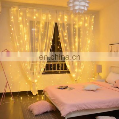 Customized Romantic Room Decoration Night Lights Remote Control Copper Wire Curtain Light Promotional Gifts
