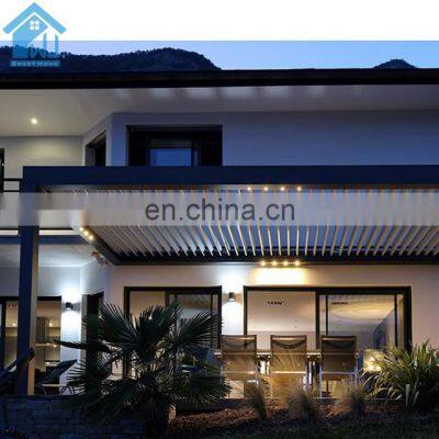 Automatic aluminium louver roof sunshade waterproof pergola turkey manufacturers