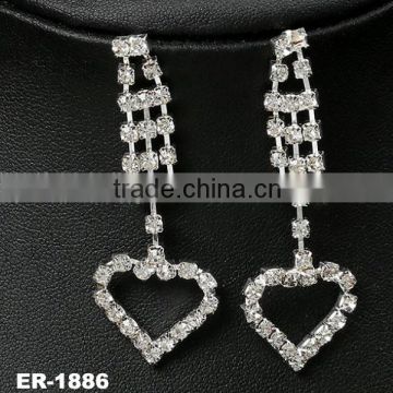 Artificial Jewelry Rani Haar Designs Crystal Heart Shape Lang Chain Earring