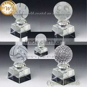 Designer new arrival sports crystal football trophy award