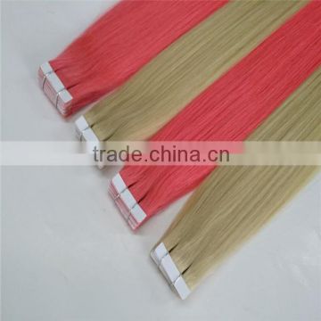 Straight 100% Remy Human Hair Extensions PU Tape in hair piece