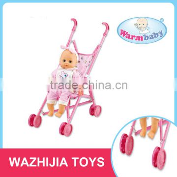 16 inch silicone baby born dolls new stroller toy kids with lowest price