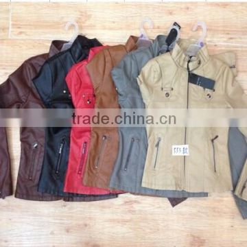 2014 Lady/women popular PU jacket/coat stock