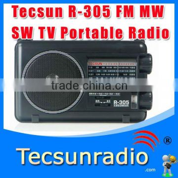 Retail-Wholesal Tecsun R-305 FM MW SW TV Bands World Portable Radio wenhaimei