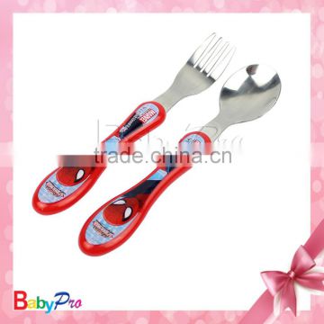 2015 China supplier promotional baby products stainless steel material spoon and fork set baby spoon and fork set