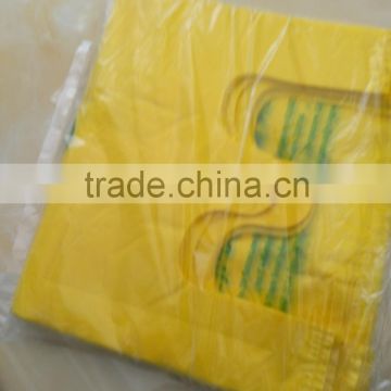 Yellow plastic singlet bags printed