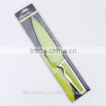 8 inch Chef Knife with New Designed Handle Double Blister Color Non-stick Coating Kitchen Knife KP1401CDB-GN
