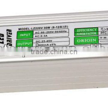 30W 900mA Constant current led driver Waterproof ac/dc power supply IP67