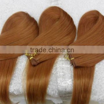 wholesale light color hair weft hair extension with smooth good quality indian human hair