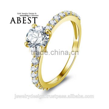 Fancy Shank 10K Gold Yellow Rings Sona nscd Simulated Diamond Ring Jewelry Ring New Wedding Engagement Rings For Women Gift