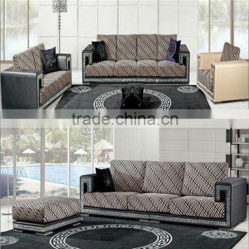 Luxury diamond 3 2 1 U shape fabric sofa A002