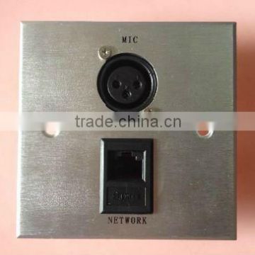 Wall multimedia outlet WALL PLATE Mic XLR Female & RJ45 Female Face plate and wall socket