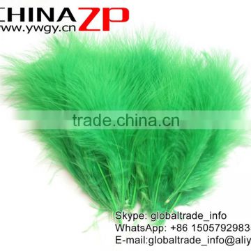 CHINAZP Crafts Factory Wholesale Cheap New Dyed Kelly Green Fluffy Marabou Feathers for Bag and Clothes Accessories