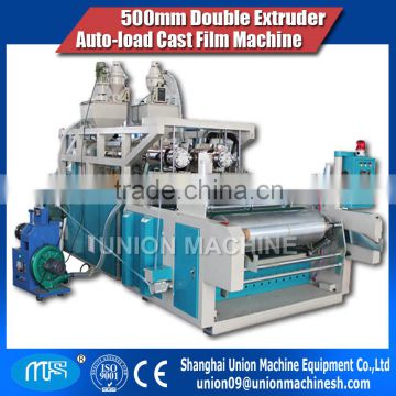 LLDPE 500mm double extruder auto load cast film machine
