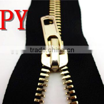 light gold metal zipper,OEM available,double sliders