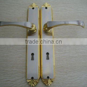press and gold plated door handle and lock