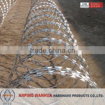 2015 low price punched tape concertina coil/razor barbed wire china manufacturer ( ISO9001 professional factory)