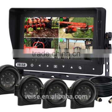4 channels weatherproof quad monitor for tractor