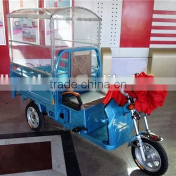500W rickshaw electric tricycle with roof and passenger seat