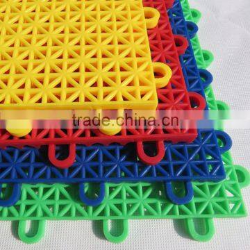 Suspended interlocking sports plastic flooring