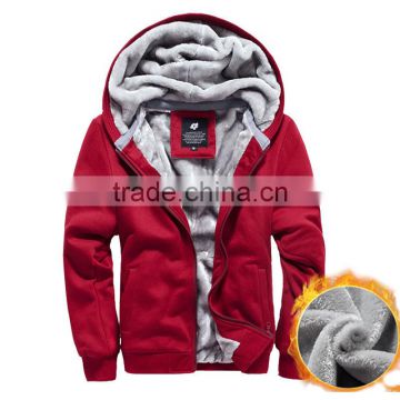 Wholesale Custom Zipper Thick Heavy Winter Fleece Hoodies For Men